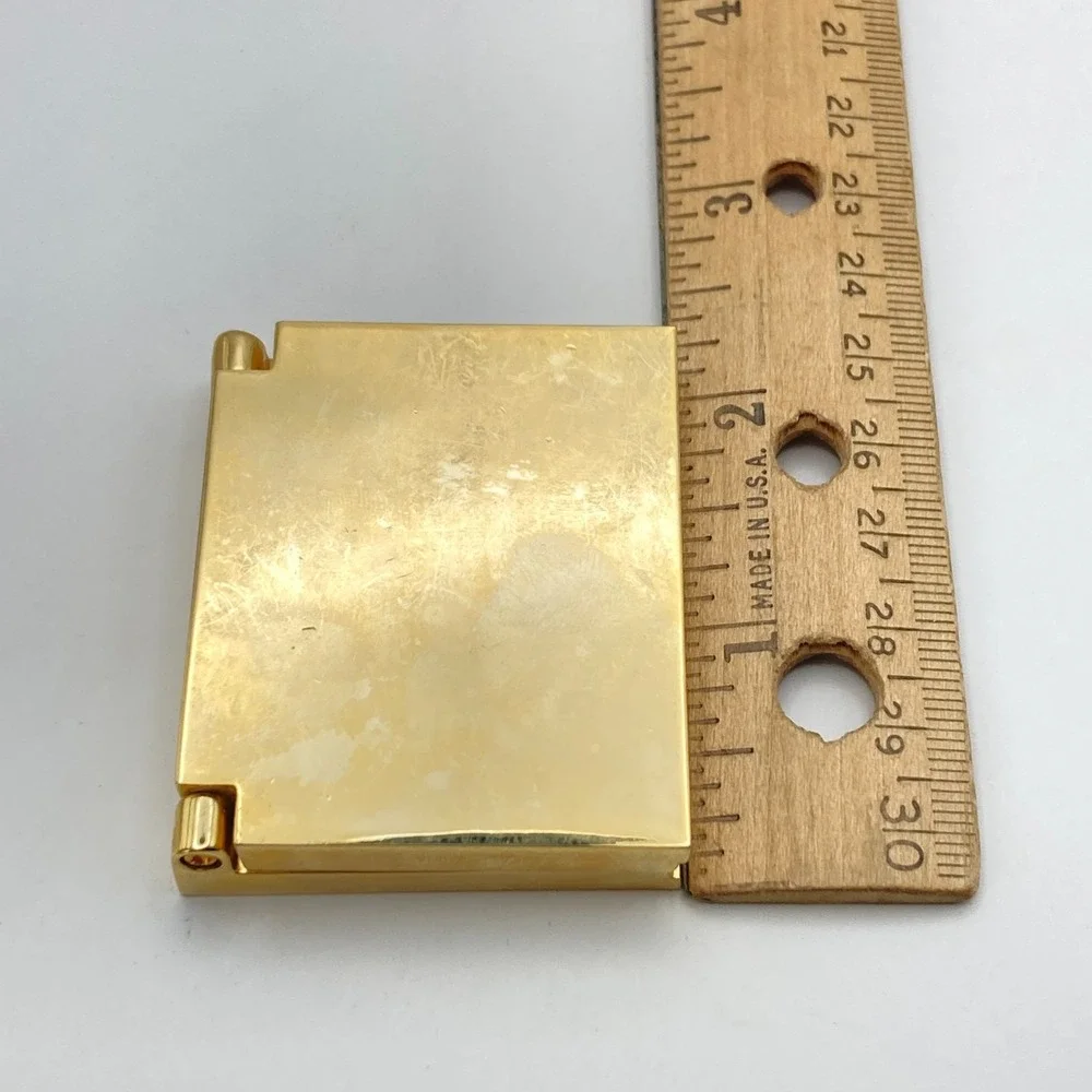 Vintage Elgin Desk Clock Gold Tone Photo Frame New Battery Works
